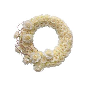 Ivory Rose Wreath with Accent Branches