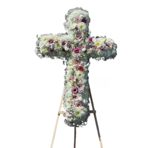 Blush and White Floral Cross