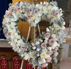 Blush and White Heart Wreath