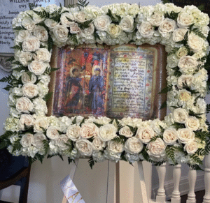 Ivory Open Bible with Fern Accents