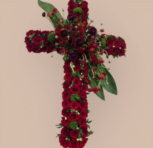Deep Red Rose Cross