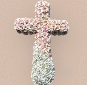 Blush Rose and Baby’s Breath Cross