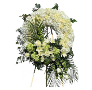 Ivory Rose and Green Hydrangea Wreath