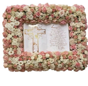 Blush and White Rose Open Bible