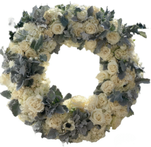 Ivory Rose Wreath with Pastel Accents