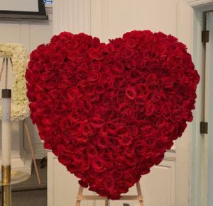 Classic Red Rose Heart Tribute